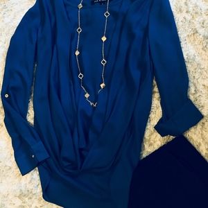 Women's Zac & Rachel Blouse w/Cowl Front & Zippers